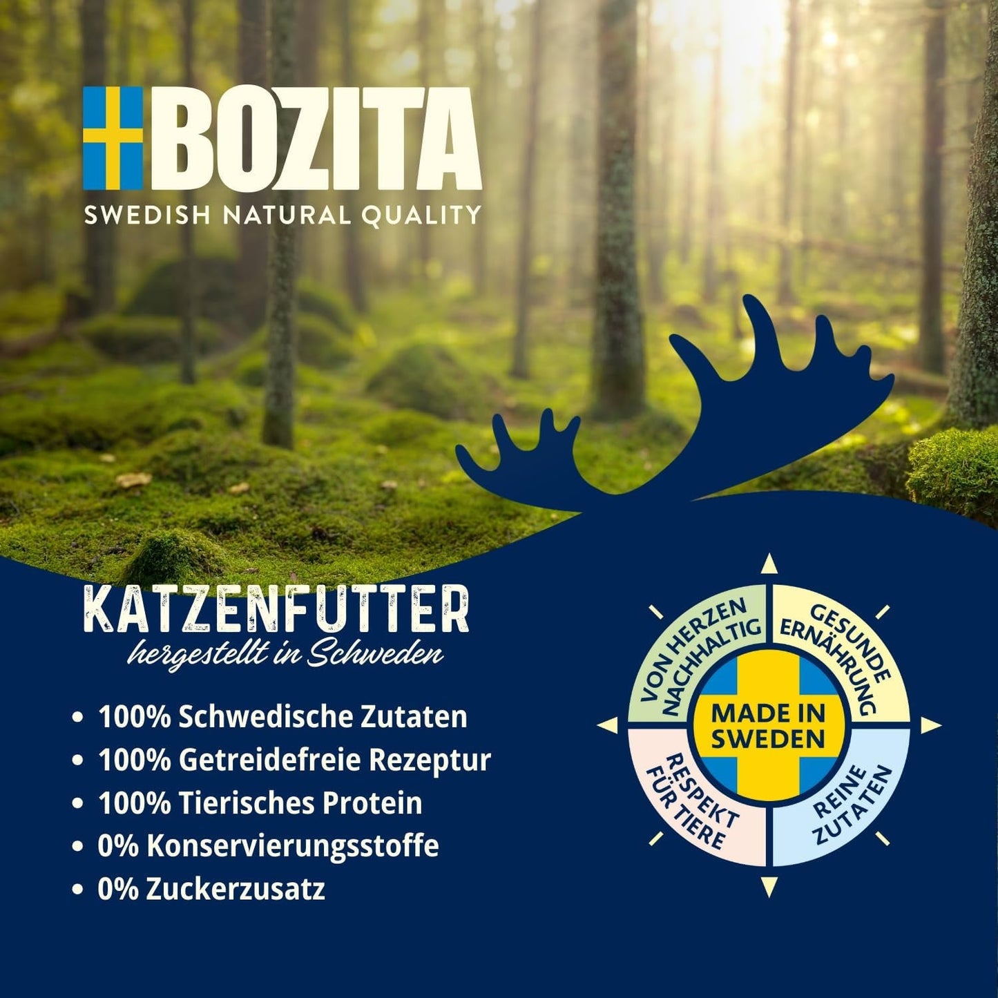 Bozita Tetra Sterylizowane kawałki w sosie węglowym - 6 x 370g Bezzbożowa i bezcukrowa mokra karma dla kotów - bez GMO, o zawartości białka 8,5% i tłuszczu 4,5% - wysokiej jakości i wyjątkowo smaczna
