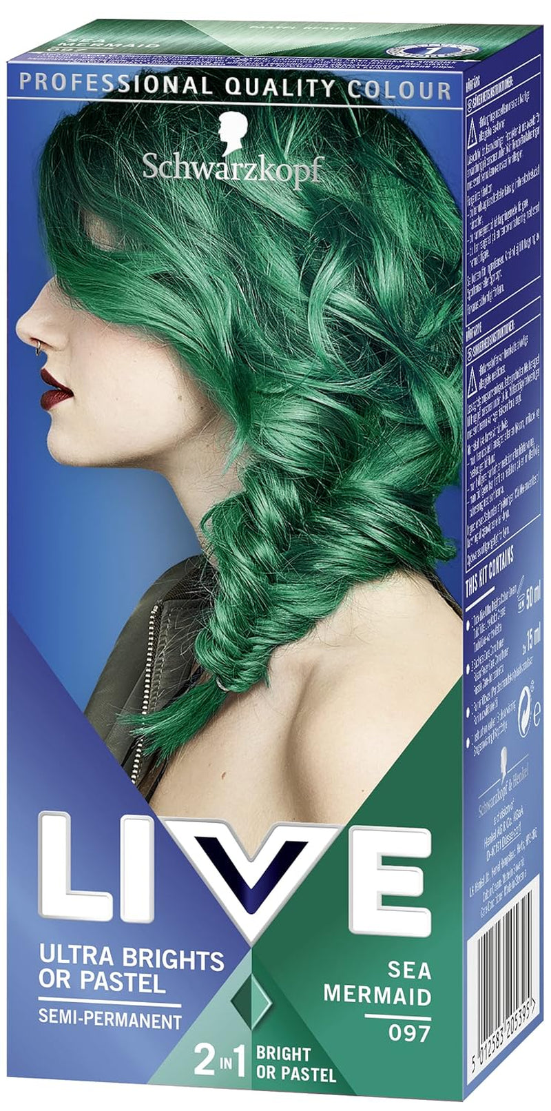 Live Ultra Bright lub Pastel Red Hair Farba 3 sztuki Półtrwały kolor utrzymuje się do 15 prań - 092 Pillar Box Red Naty Shop Farba do włosów 97 Mermaid 3 sztuki (1 opakowanie)