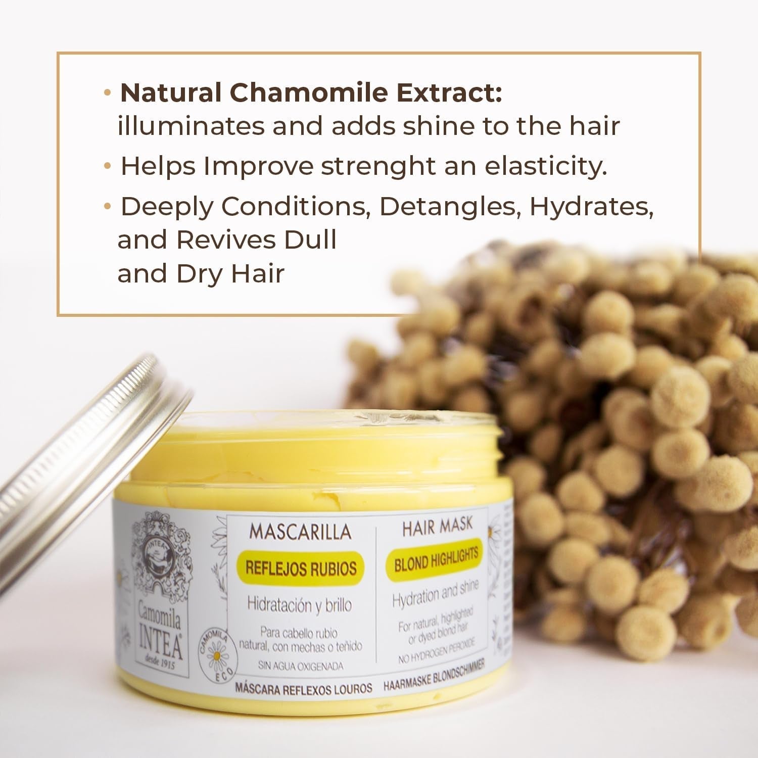 Intea Chamomile - Blonde Reflections Hair Mask - Nawilża i odżywia blond włosy - 250 ML Naty Shop Hair Mask
