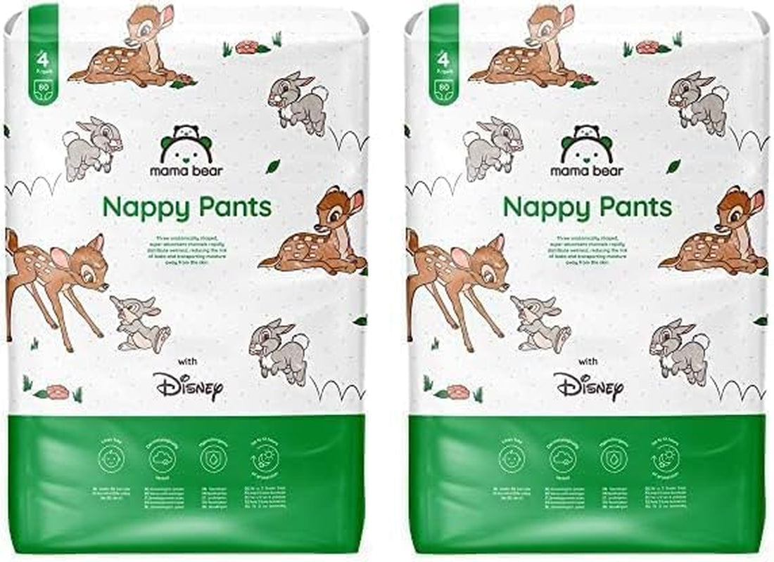 Marka Amazon: Mama Bear Disney Rozmiar 6 (15+ kg) - opakowanie miesięczne, białe, 120 sztuk (2 opakowania po 60)