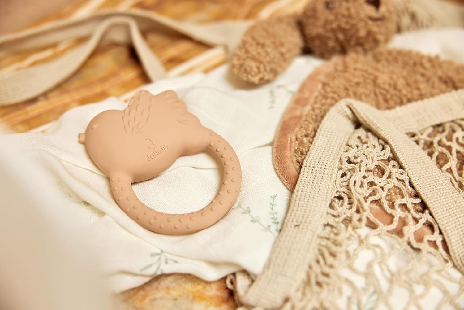 Gryzak dla niemowląt Jollein z naturalnego kauczuku - piękne ptaki - gryzak dla niemowląt - pomoc przy ząbkowaniu - nieszkodliwy i wolny od BPA - zabawka dla dziecka