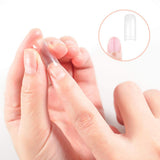 Sztuczne paznokcie 500 sztuk Natural Color sztuczne sztuczne paznokcie 10 rozmiarów DIY akrylowe z pudełkiem szczoteczka do paznokci odpychacz do skórek pilnik do paznokci