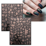 JMEOWIO Nagelsticker Mond Stern 10 Blatt Nail Art Naklejka Selbstklebend Nagelaufkleber Roségold Dekoration Nageldesign Zubehör