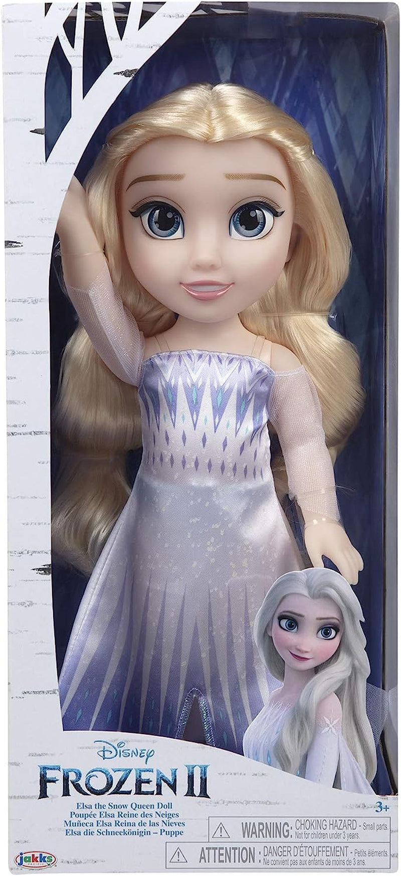 Disney Frozen 2 Elsa Doll — ruchoma lalka o wysokości 35 cm w kultowej modnej sukience i długich, rozwianych włosach zapewniających dodatkową zabawę, dla dziewczynek w wieku 3 lat i starszych, 214894