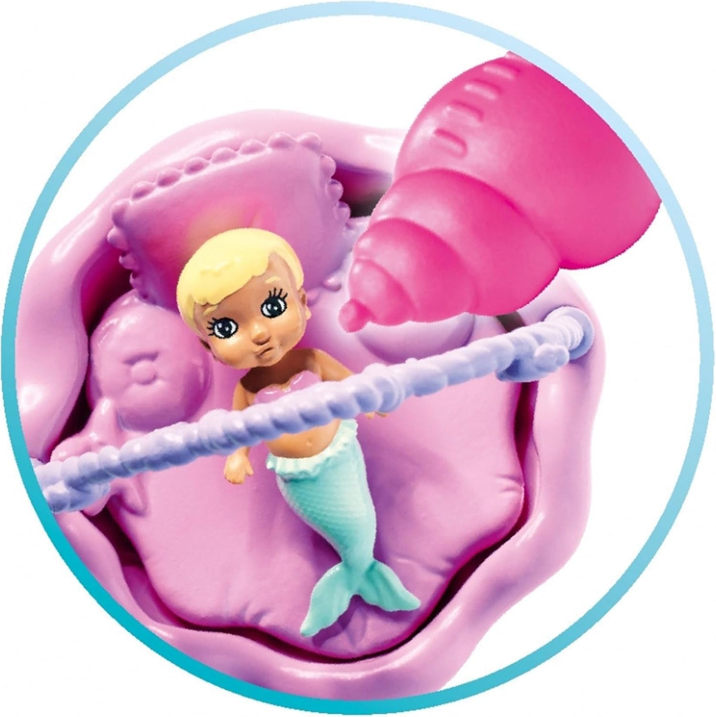 Simba 105733524 - Steffi Love Mermaid Family Ciężarna syrenka Kevin Lalka z łóżeczkiem dziecięcym 29 cm Modne lalki Zagraj w lalki od 3 lat i więcej