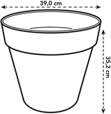 elho Loft Urban Round 40 - Doniczki zewnętrzne - 100% plastiku pochodzącego z recyklingu - Ø 38,5 x wys. 35,3 cm - Żółty/Ochra