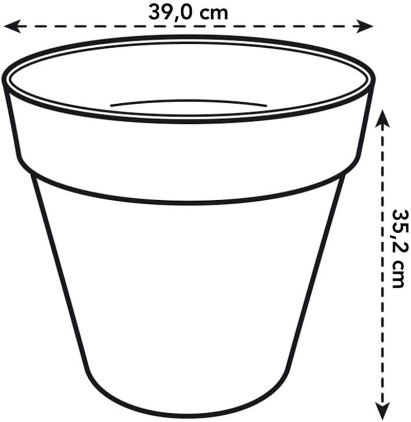elho Loft Urban Round 40 - Doniczki zewnętrzne - 100% plastiku pochodzącego z recyklingu - Ø 38,5 x wys. 35,3 cm - Żółty/Ochra
