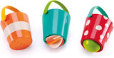 Hape Zestaw kolorowych wiader | Trzyczęściowa zabawka do kąpieli z kołem wodnym dla małych dzieci, wielokolorowa Bebe Naty Shop Toys Domyślny tytuł