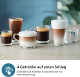 Ekspres automatyczny PHILIPS seria 2300 - 4 napoje, nowoczesny kolorowy ekran dotykowy, system przygotowania mleka LatteGo, SilentBrew, młynek 100% ceramiczny, filtr AquaClean. Czarny matowy (EP2330/10)