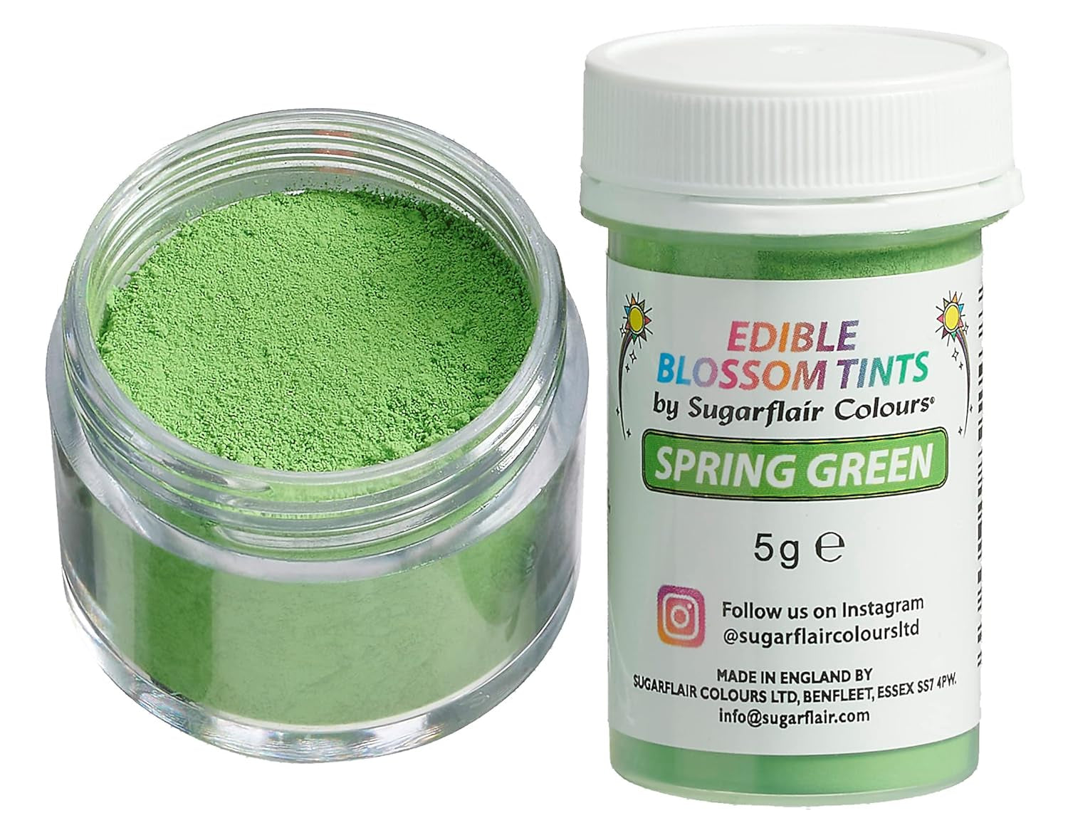 Sugarflair Blossom Tint Dust Spring Green Food Coloring Powder - Barwnik spożywczy w proszku do dekoracji ciast, kremówki, lukru, czekolady, kremu maślanego, makaroników i nie tylko - 5G