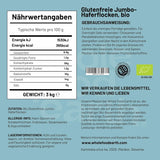 Wholefood Earth Organiczne płatki owsiane Jumbo, bezglutenowe – 3 kg | Bez GMO | wegańskie | Bogaty w błonnik | Certyfikowane organiczne