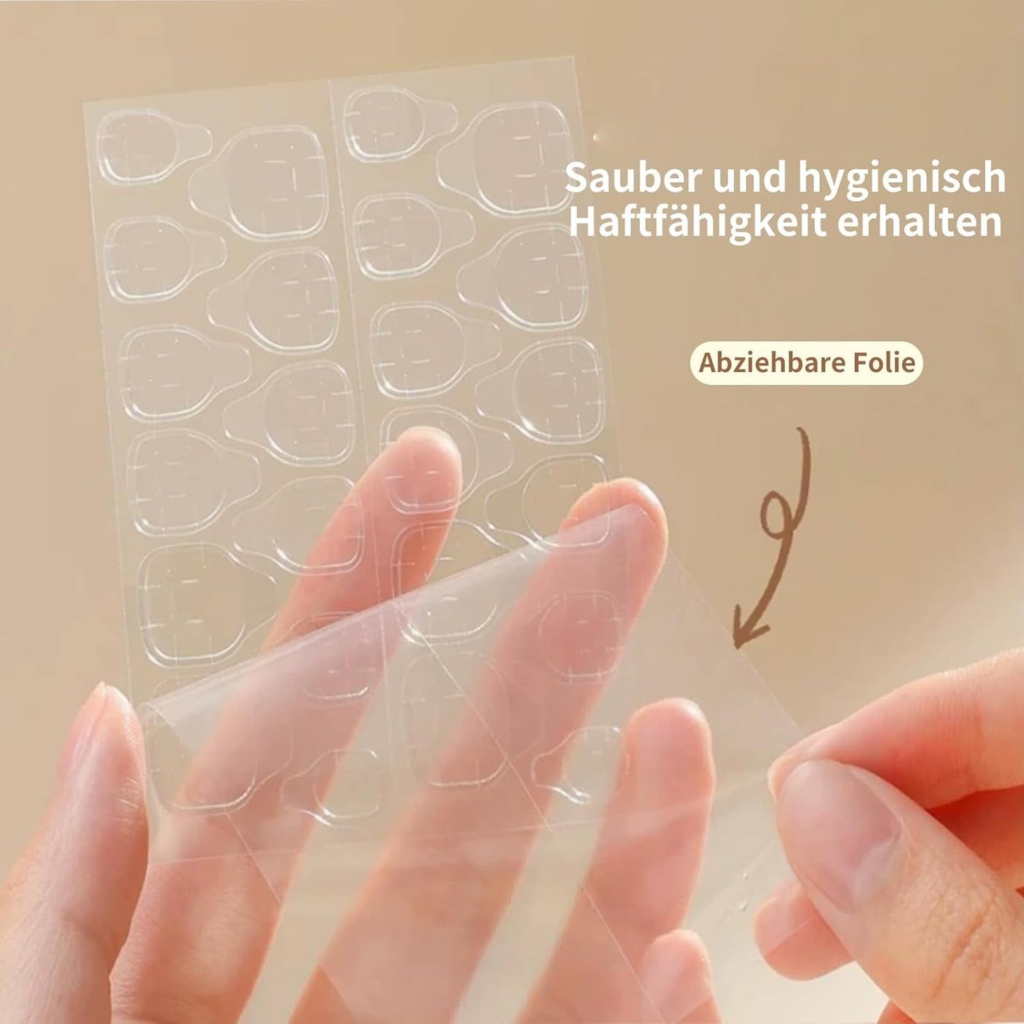 20 żelowych tabletek samoprzylepnych do paznokci - przezroczystych, mocnych dwustronnych podkładek samoprzylepnych Wodoodporna prasa wielokrotnego użytku na paznokciach Zestaw do samodzielnego manicure Akcesoria do paznokci