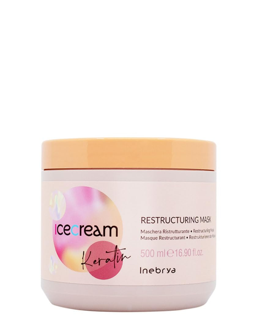 Maska restrukturyzacyjna Keratin Ice Cream. Restrukturyzująca maska do włosów, 500 ml Naty Shop maska do włosów 500 ml (1 opakowanie)