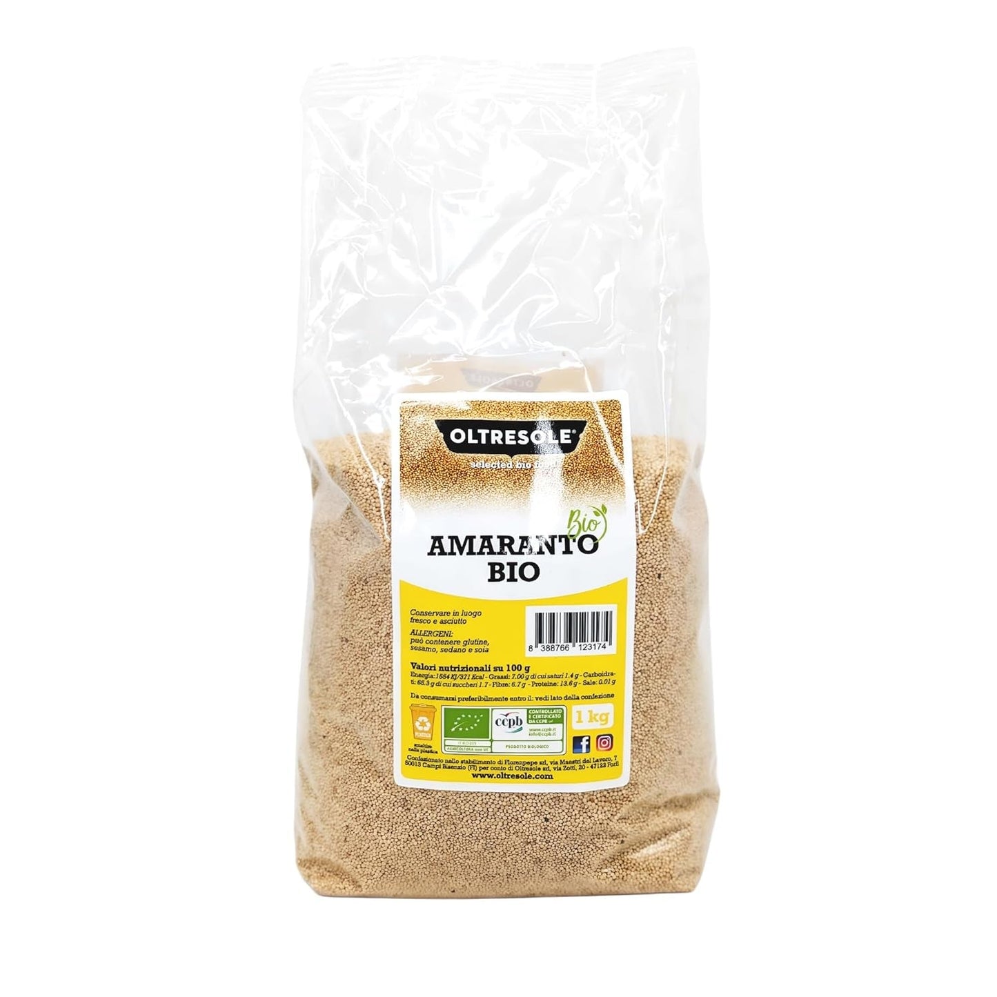Organiczny amarantus 5 kg, surowe ziarna w ziarnach, nasiona z kontrolowanych kultur organicznych, bogate w błonnik, minerały i witaminy, opakowanie ekonomiczne
