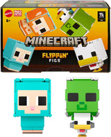 Zestaw 2 zestawów Mattel Minecraft Flippin' Figs Owca i Kurczak z figurkami 2 w 1, dużymi głowami i pikselowym wzorem HXK17 Figurki Naty Shop Owca i Kurczak