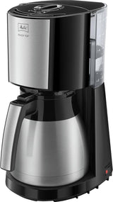 Melitta Enjoy Top Therm - Ekspres do espresso z filtrem i dzbankiem termicznym ze stali nierdzewnej na maksymalnie 10 filiżanek kawy, kolor czarny/stal nierdzewna