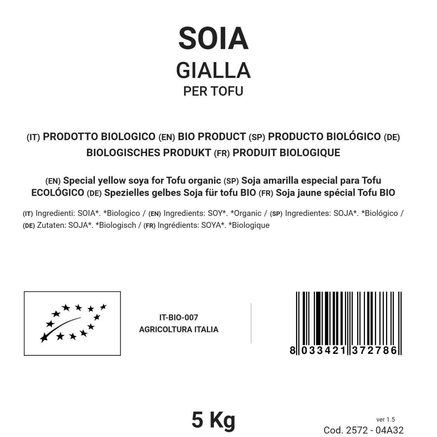 Specjalna soja żółta do tofu 5 kg bio