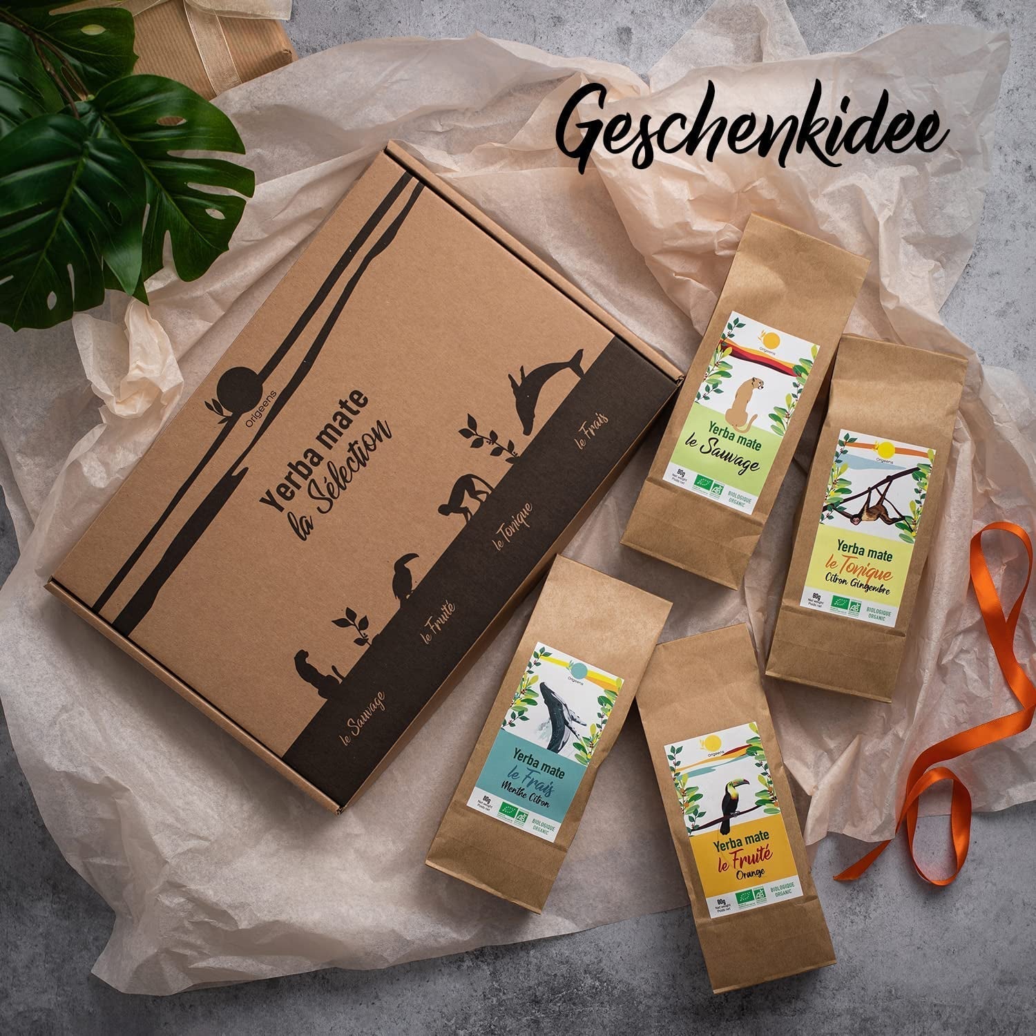 ORIGEENS BIO MATE TEA ZESTAW PREZENTOWY X4 I Yerba Mate Bio 4X80G I Yerba Mate Zestaw herbaciany, pomysł na prezent