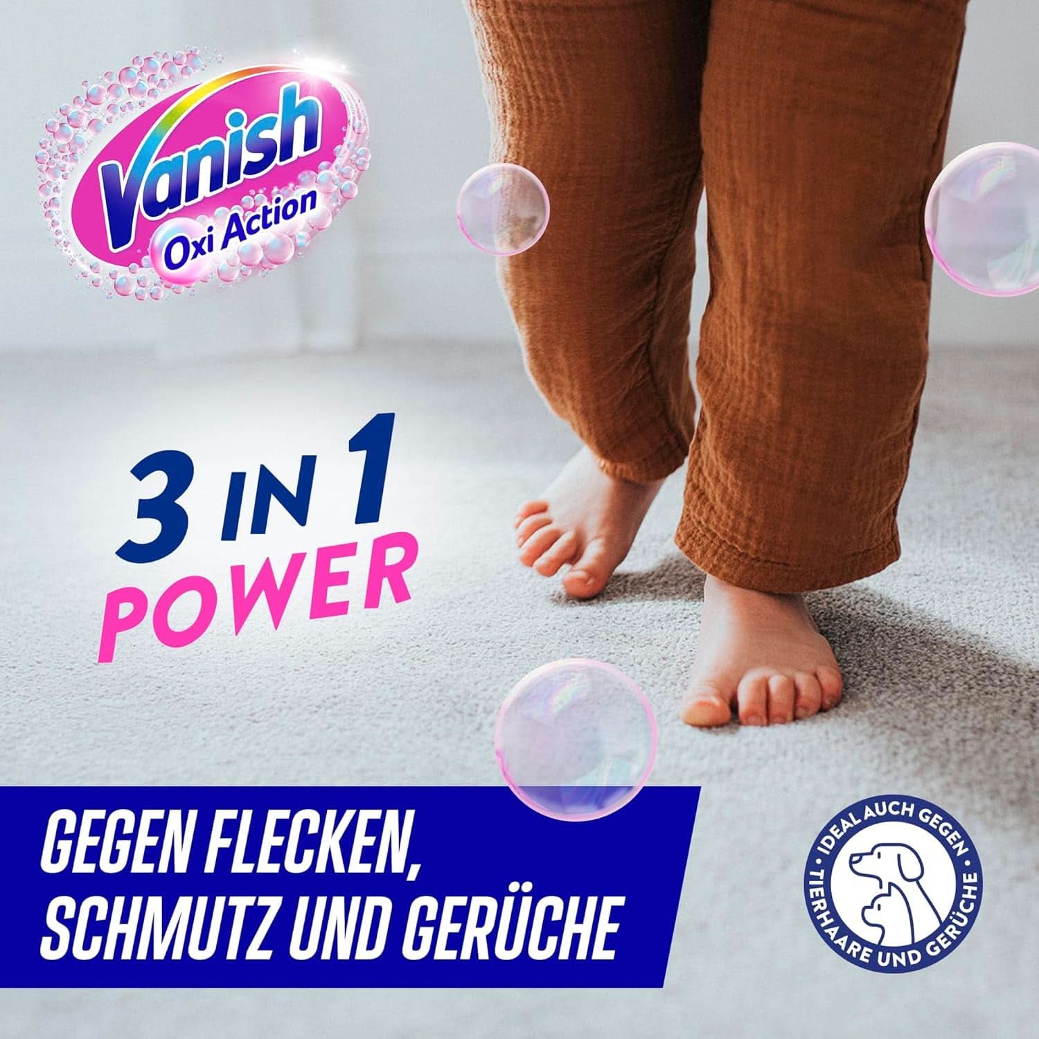 Vanish Oxi Action Multi - Odplamiacz do tekstyliów w sprayu - 660 ml - Detergent do tekstyliów do dywanów i tapicerki - przeciw brudowi i zapachowi moczu Naty Shop