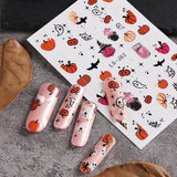 Nagelsticker Halloween, 8 Blätter Halloween Nagelsticker, Kürbis naklejka na paznokcie, zdobienia paznokci, Nagel Charms, Nagel Zubehör, Nageldesign, Boże Narodzenie (typ A)