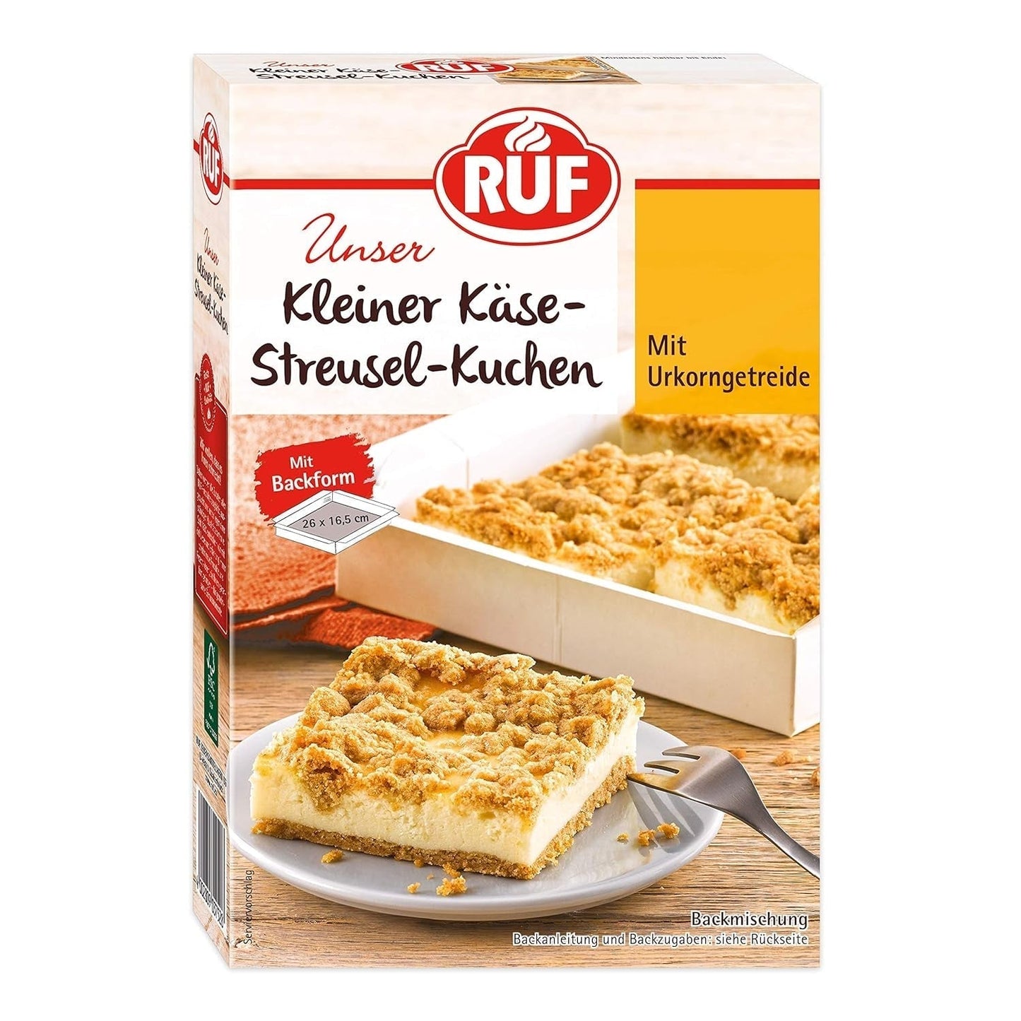 RUF Kleiner Himbeer-Schokokuchen, Mini-Kuchen Mit Feiner Puddingcreme, Himbeeren Und Weißen Schokoraspeln, Inkl. Backform, 1X252G Mieszanka do pieczenia i gotowania Naty Shop 305 G (1Er Pack) Käsekuchen
