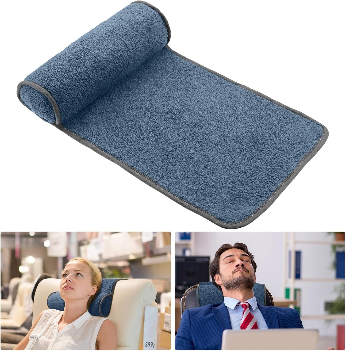 Poduszka pod szyję do fotela rozkładanego, pluszowa regulowana poduszka, rolka pod szyję, antypoślizgowy polar, sofa, poduszka pod szyję do podróży, dom, leżak, sofa, fotel (ciemnoszary)