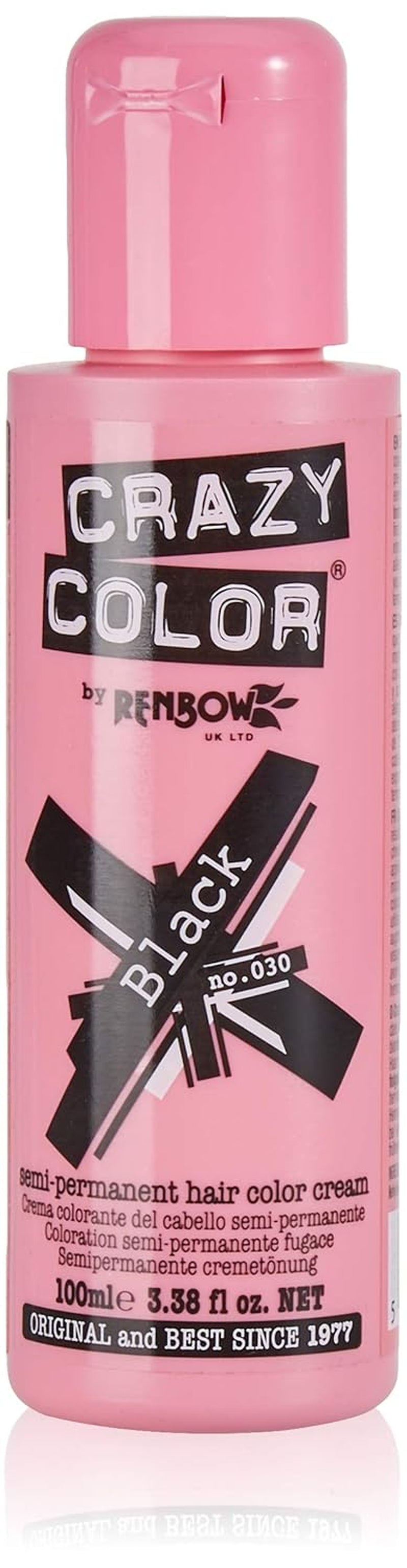 GO TOXIC Półtrwały krem koloryzujący UV do włosów, 100 ml (1 opakowanie) Naty Shop 30 Farba do włosów Czarny 100 ml (1 opakowanie)