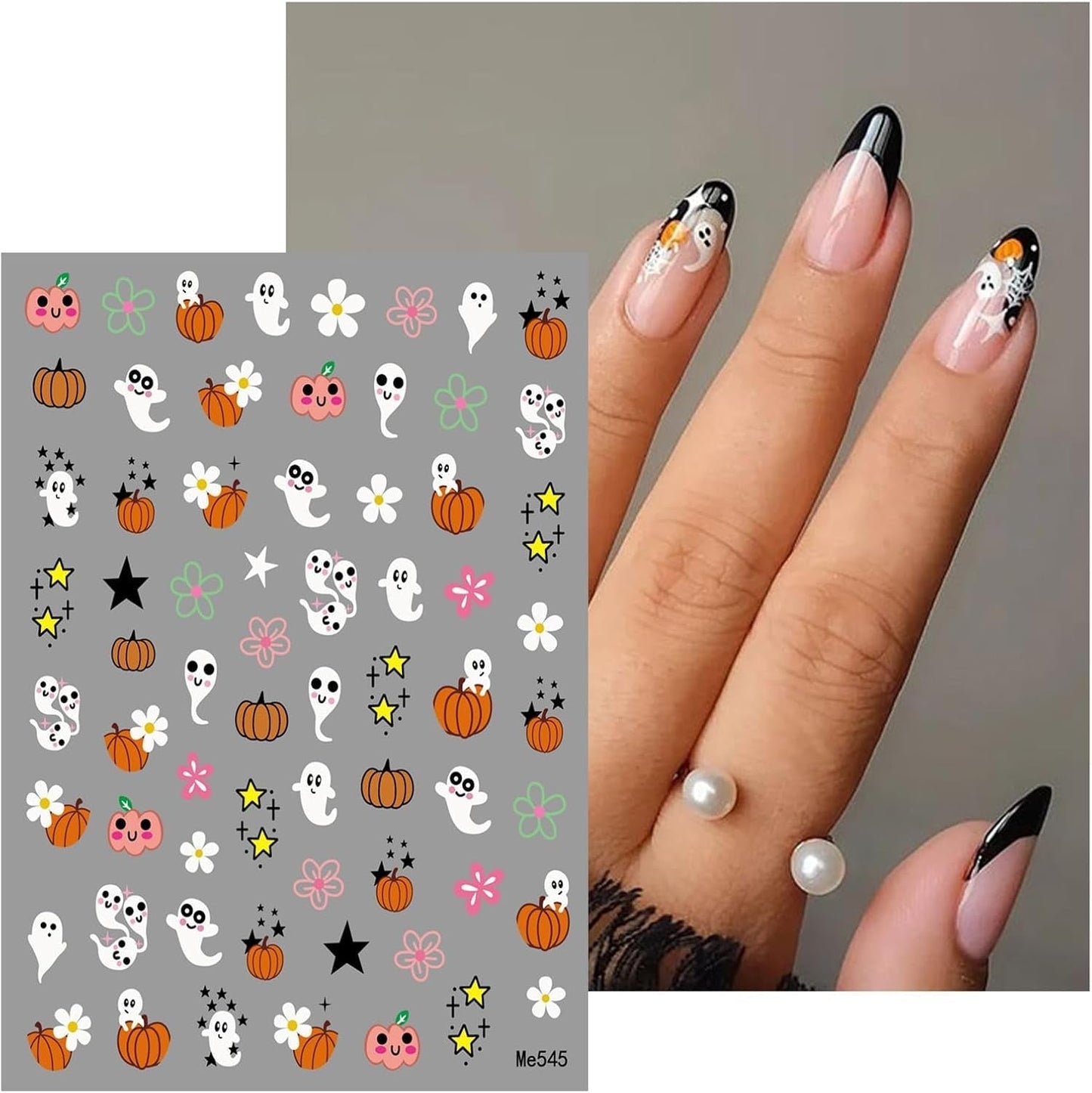 JMEOWIO Nagelsticker Halloween 9 Blatt Nail Art Naklejka Selbstklebend Nagelaufkleber Dekoration Nageldesign Zubehör