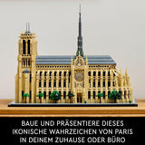 LEGO Architecture Notre-Dame De Paris, kolekcja dla dorosłych, pamiątka z Francji, prezent dla kobiet, mężczyzn, globtroterów i miłośników historii, model architektoniczny 21061 zestawy do budowania Besuche w sklepie LEGO
