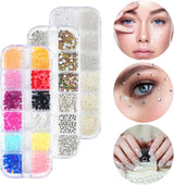 Harz Strasssteine ​​4200 szt. Strass Kristalle 1Mm-5Mm Gemischte Kinder Bastelsachen Kit Mit Strass Mit Picking Pinzette Und Stift Für DIY Nägel Kleidung Kunsthandwerk Gemischt Becher Party (A)