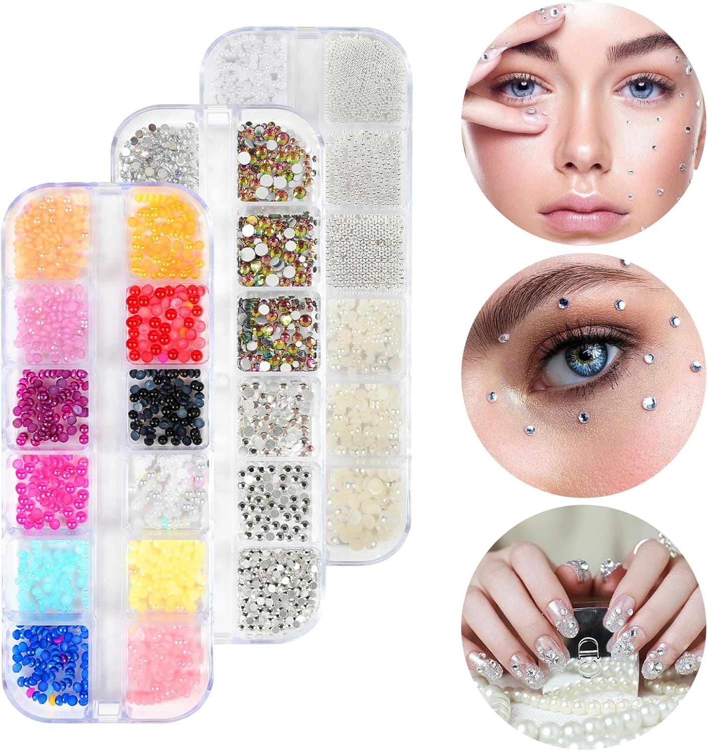 Harz Strasssteine ​​4200 szt. Strass Kristalle 1Mm-5Mm Gemischte Kinder Bastelsachen Kit Mit Strass Mit Picking Pinzette Und Stift Für DIY Nägel Kleidung Kunsthandwerk Gemischt Becher Party (A)