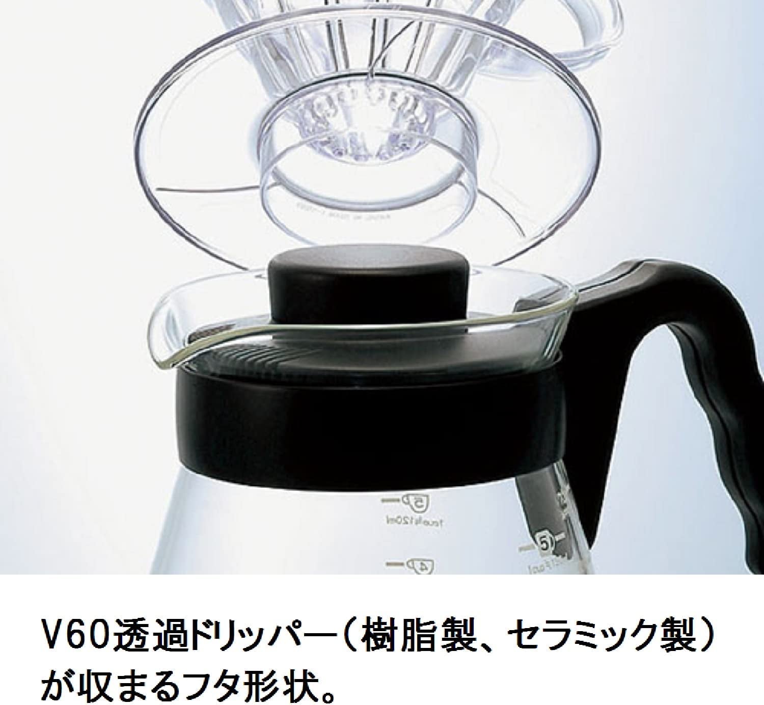4977642019126 Karafka do serwowania kawy V60 700 ml VCS-02B, szkło, bezbarwne, 17,3 x 14,1 x 13 cm