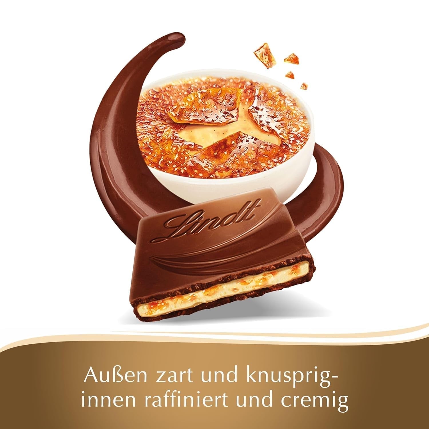 Lindt Schokolade Creme Brûlée Tafel | Crème Brûlée Füllung Mit Knusprigem Karamell, Umhüllt Von Feinster Vollmilch-Schokolade | Schokoladentafel | Schokoladengeschenk, sklep Naty 150G