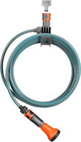 Gardena 4647-20 kompletny zestaw węża spiralnego, z automatycznym zwijaniem węża, z dyszą natryskową i przyłączem do kranu (długość węża: 10 m, średnica węża: 9 mm, zestaw: tak)