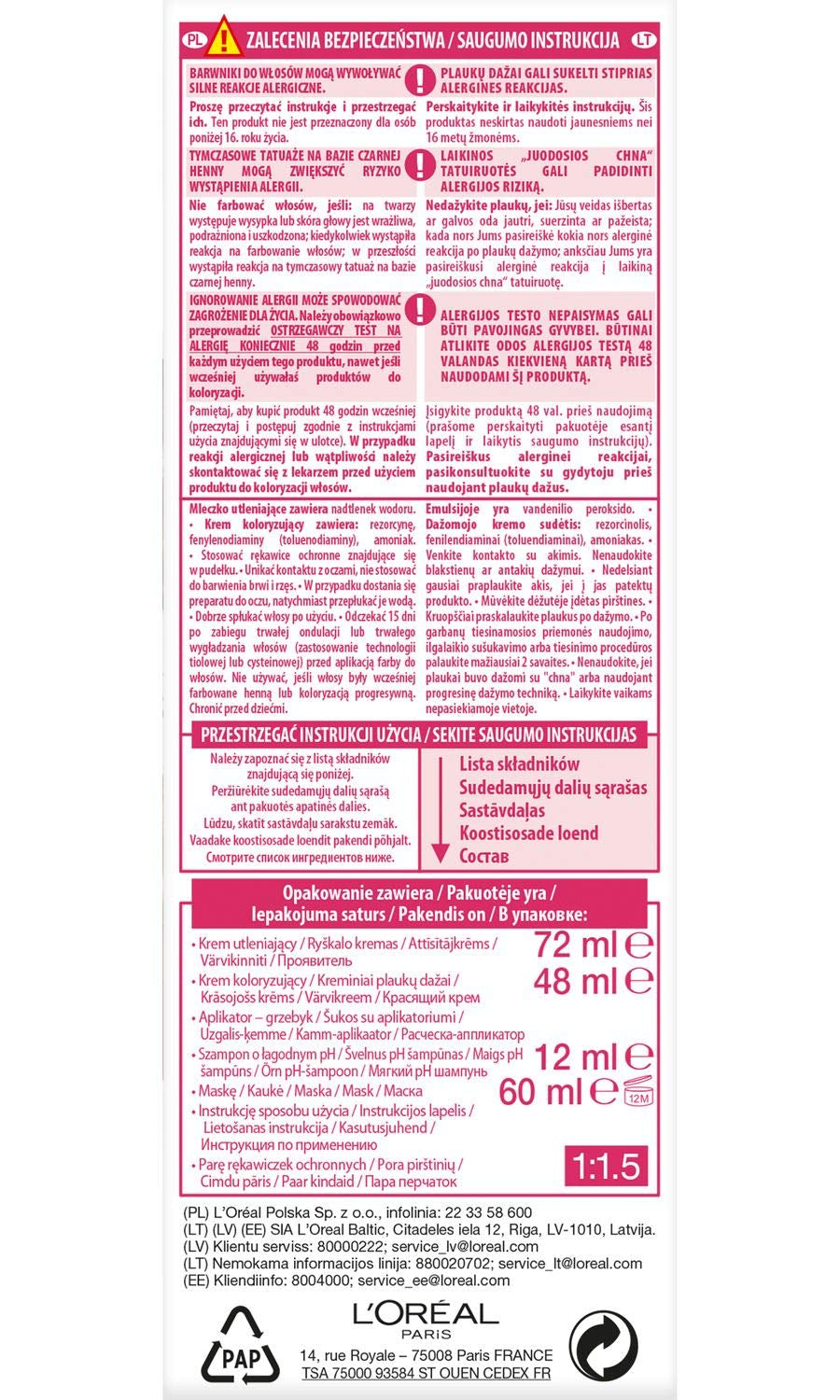 L'Oréal Paris Excellence 6.41 Farba do włosów - Jasnobursztynowy Brąz Naty Shop Farba do włosów