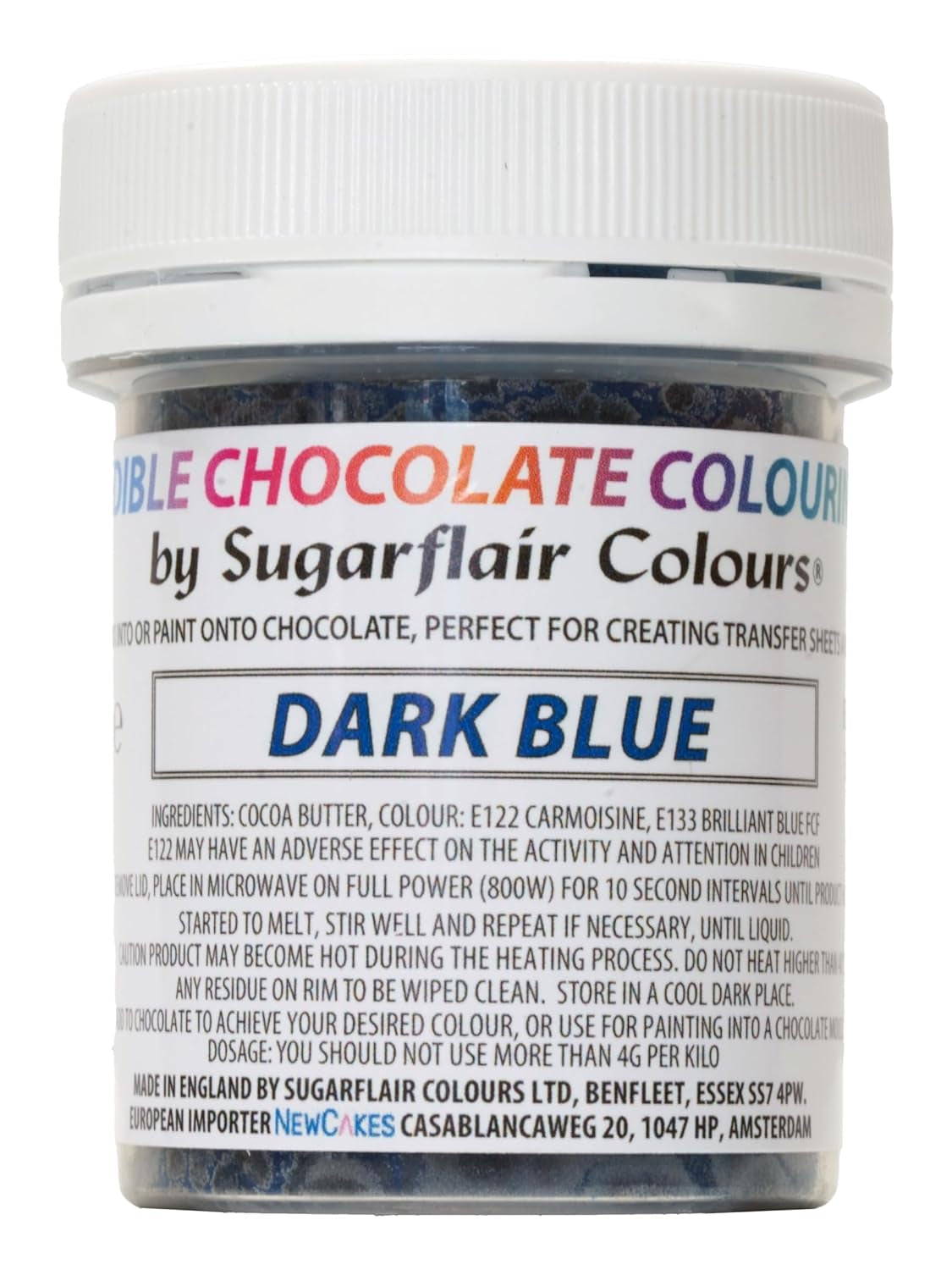 Barwnik spożywczy Sugarflair Chocolate Barwnik spożywczy do czekolady, granatowy - Kolorowe masło kakaowe, Barwnik czekoladowy do barwienia czekolady, Pralina - 35g