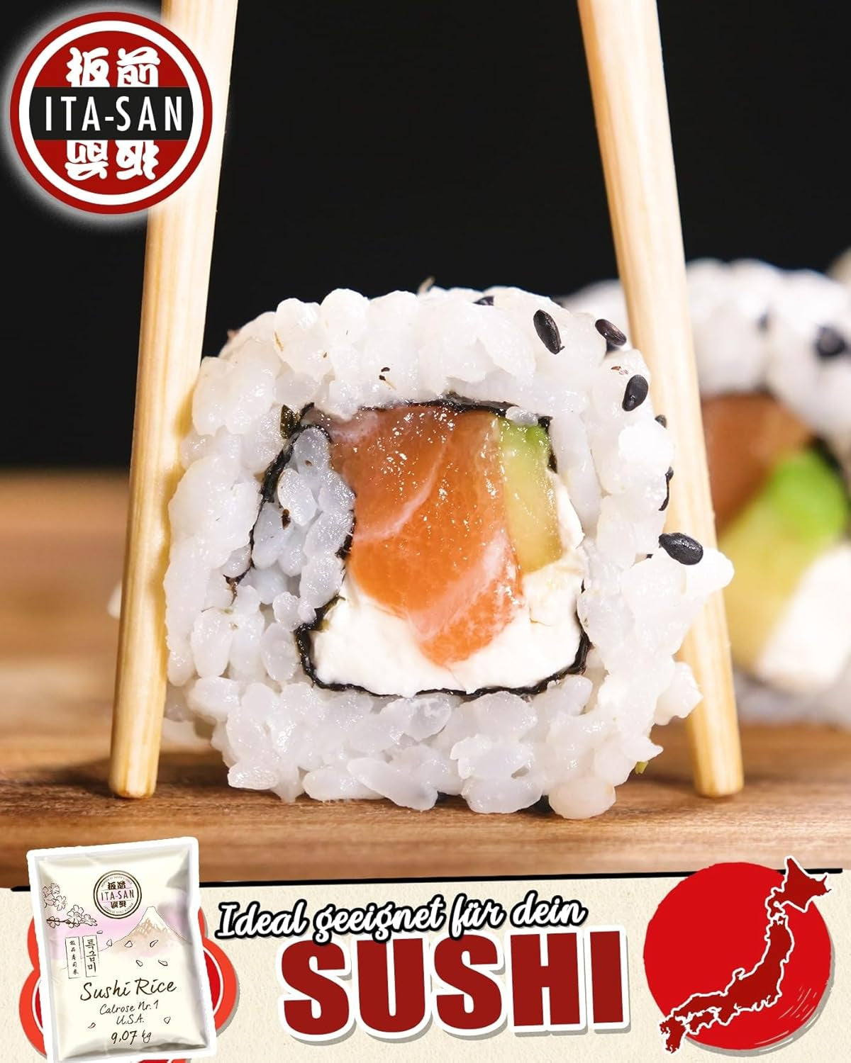 ITA-SAN Calrose / Ryż do sushi, 1 opakowanie (1 x 9,07 kg)