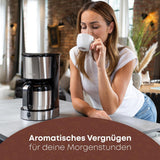 Ekspres do kawy Clatronic® z termosem na 8–10 filiżanek kawy (ok. 1,2 l) | Ekspres do kawy z filtrem ze stali nierdzewnej | Karafka termosowa z podwójnymi ściankami | Brak utraty temperatury | Ekspres do kawy 800 W | KA 3805