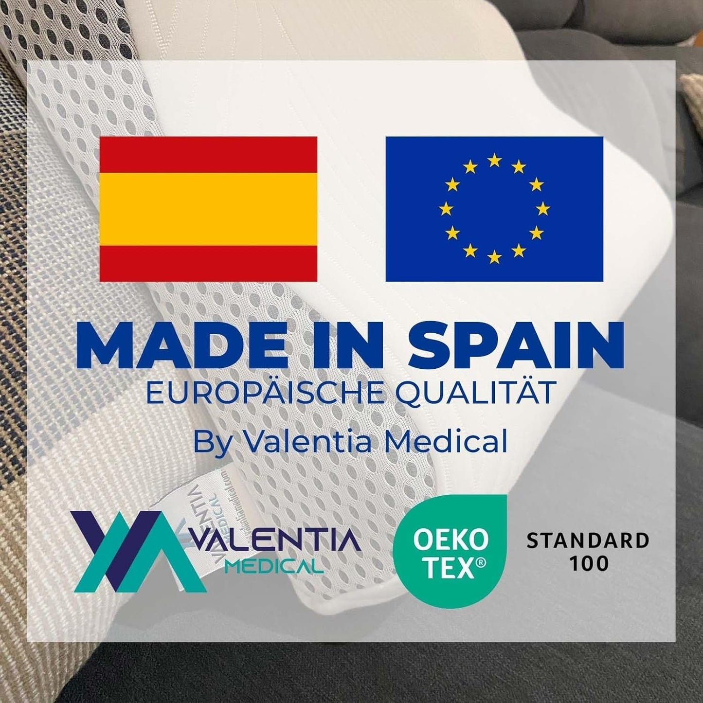 Valentia Medical Memory Foam Poduszka podtrzymująca szyję Ortopedyczna poduszka przeciwbólowa szyi Poduszka pod szyję z pianki Memory Ultra miękka, zmywalna osłona Poduszki ortopedyczne szyjki macicy Naty Shop
