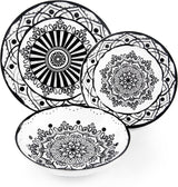Zestaw talerzy Excelsa Boheme Noir, 18 szt., Porcelana, Schwarz