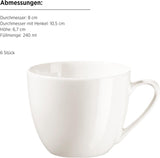 MĘSER 934105 Seria Belmira, Klasyczny zestaw do kawy na 6, 18-częściowy zestaw do kawy, ponadczasowy, elegancki, delikatny, porcelana, biały