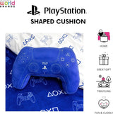 Świat postaci: Oficjalnie licencjonowana poduszka w kształcie kontrolera Playstation, projekt słuchawki, wypchana pluszowa poduszka | Niebieskie standardowe poduszki Naty Shop, idealne do dekoracji sypialni lub zabaw