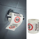 Zestaw 4 papierów toaletowych „Wszystkiego najlepszego z okazji 40. urodzin” │40. urodziny 24 metry 2-tkaniny 180Gr/m2 │ Papier toaletowy z motywem papieru toaletowego (4 X papier toaletowy 40)