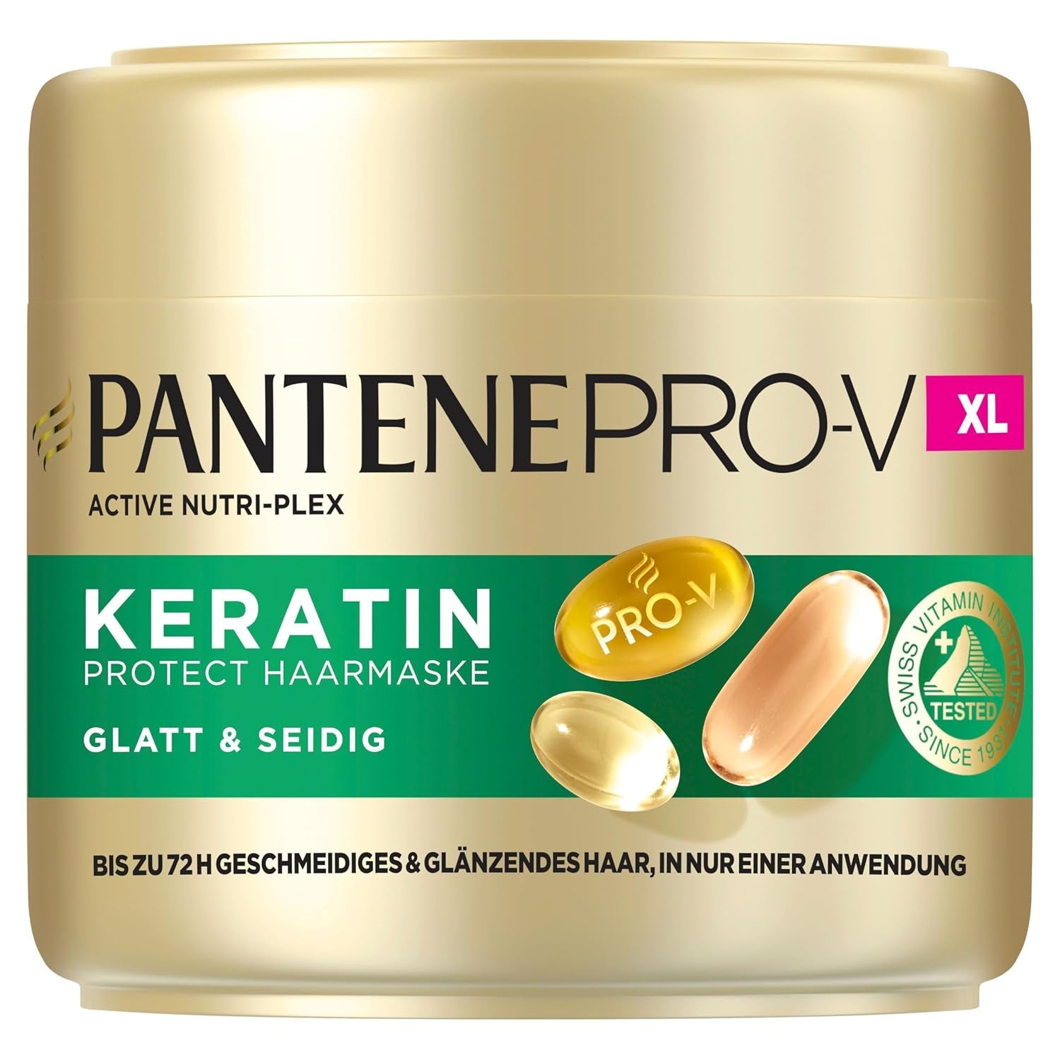 Pantene Pro-V Smooth & Silky Keratin Protect Hair Mask 500ml do włosów kręconych i suchych, Do 72 godzin gładkich i lśniących włosów po jednej aplikacji, Z formułą Pro-V i Aktywną maską do włosów Nutri-Plex Naty Shop Maska do włosów (500ml)