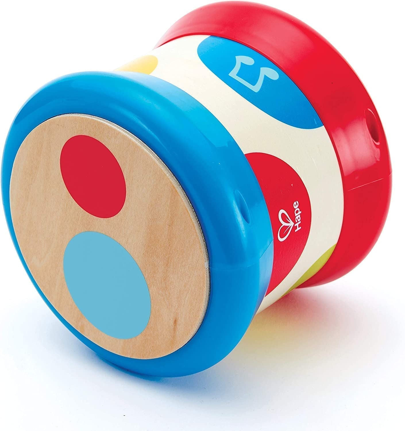 Hape Bębenek | Tocząca się zabawka muzyczna dla najmłodszych do nauki rytmu i różnych dźwięków, na baterie, od 6 miesiąca życia Baby Toys Naty Shop