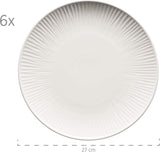 MĘSER 931461 Dalia Serwis obiadowy dla 6 osób wykonany z wysokiej jakości porcelany hotelowej, biały, 12-częściowy zestaw talerzy w stylu vintage, trwała porcelana
