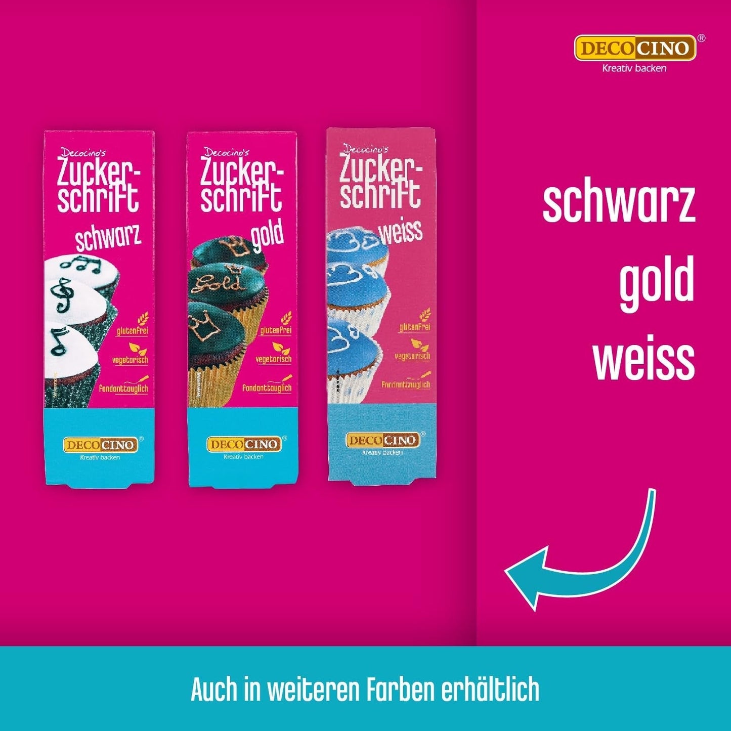 Napis Decocino Red Sugar - Napis do barwienia żywności - Praktyczna tuba do etykietowania kremówki i lukru - Ozdoby do pieczenia ciast, ciast i babeczek! (zestaw 2 szt.)