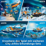 LEGO City Arktyczny statek badawczy, duża pływająca łódź zabawkowa z helikopterem, ponton, łódź podwodna Rov, wrak Wikinga, 7 minifigurek i figurka orki, prezent dla dzieci w wieku od 7 lat 60368 Zestawy do budowania Kup w sklepie LEGO