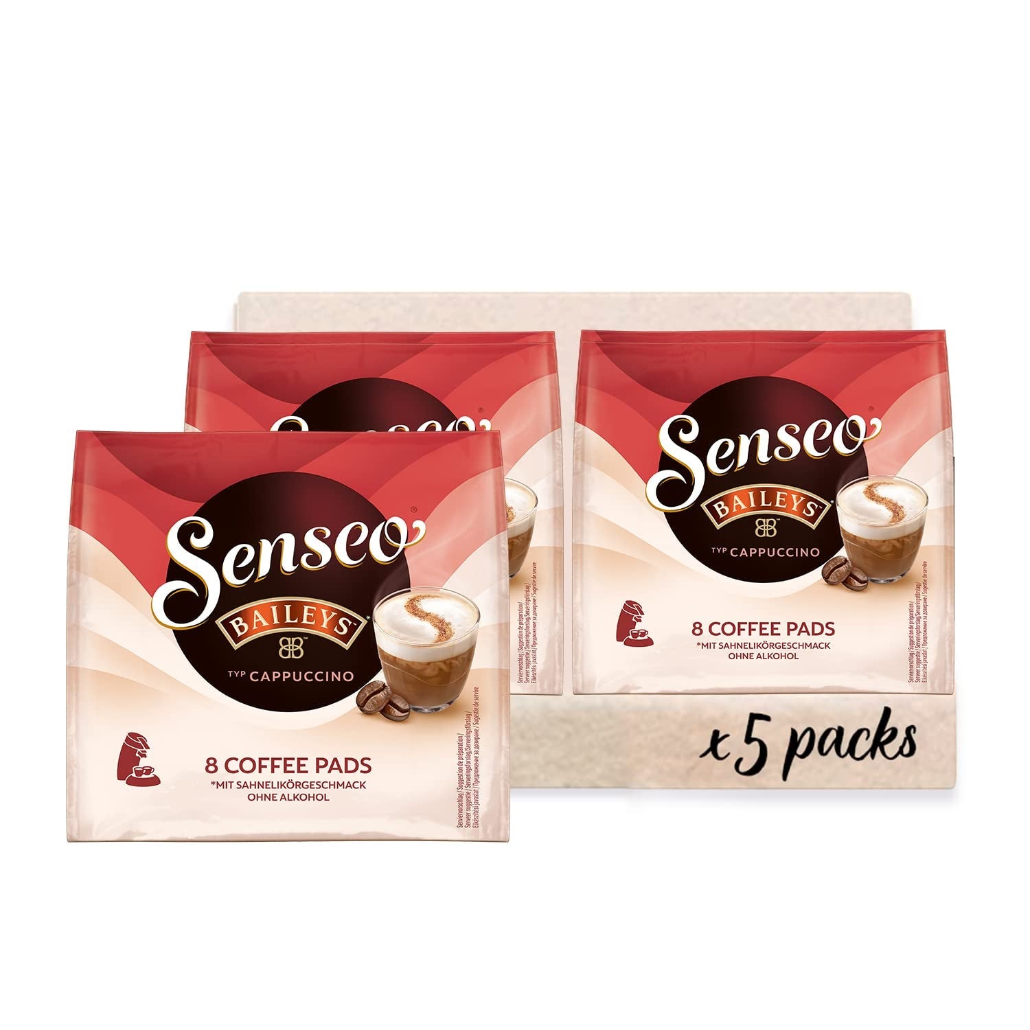Płatki Senseo Typ Cappuccino Baileys, 5 x 8 Getränke, 40 kapsułek Kaffeepads