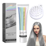Farba do włosów Szary Srebrny Naturalny Srebrnoszary Krem do farbowania włosów, Szary Krem do farbowania włosów Srebrnoszary, Srebrnoszary Naturalny krem do farbowania włosów Szara farba do włosów do wszystkich rodzajów włosów z 1 masażerem do skóry głowy (100ml) Naty Shop Farba do włosów Domyślny tytuł